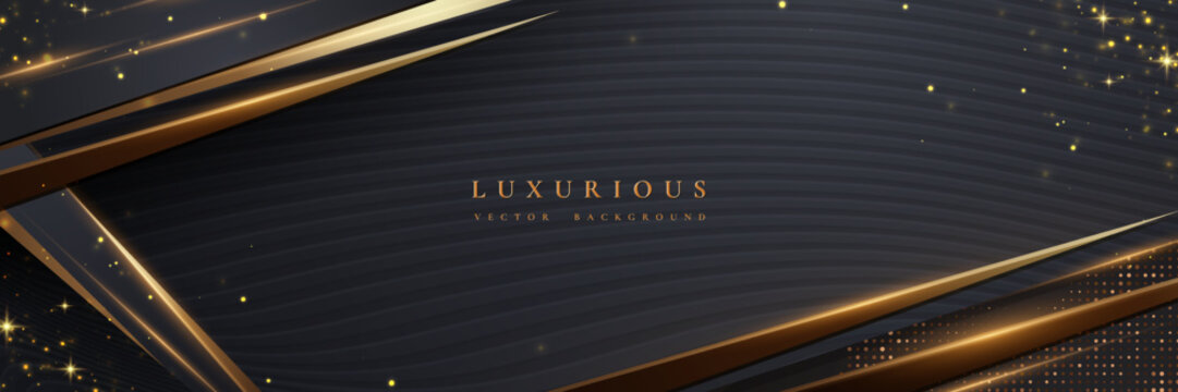 Abstract vector background with 3D style. elegant background with black and golden color.