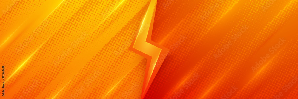 Poster Simple background with red and orange color. Abstract background with abstract halftone dots.