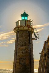 Lighthouse shining on the Atlantic coast