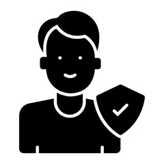 Modern design icon of user security 