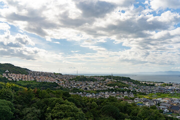 丘の上から見る阪南市の街並み