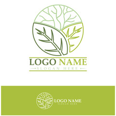 Abstract tree logo for forest and park nature.with a combination of .vector line elements for business designs, agriculture, ecological concepts, greenery and natural beauty.