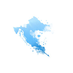 Country map watercolor sublimation background on white background. Croatia
