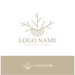Abstract tree logo for forest and park nature.with a combination of .vector line elements for business designs, agriculture, ecological concepts, greenery and natural beauty.