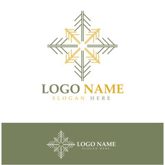 Obraz premium Abstract tree logo for forest and park nature.with a combination of .vector line elements for business designs, agriculture, ecological concepts, greenery and natural beauty.