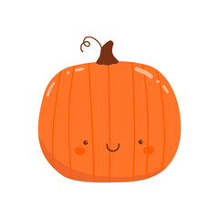 Autumn pumpkin. Cute happy characters