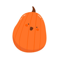 Autumn pumpkin. Cute happy characters