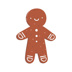 Gingerbread with glaze. The shape of a person.