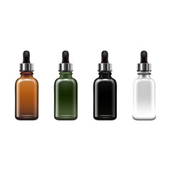 Collection of cosmetic cream jars black, white, silver and gold 