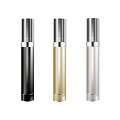 Collection of cosmetic cream jars black, white, silver and gold 