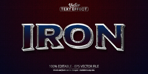 Silver text effect, editable metallic silver text style