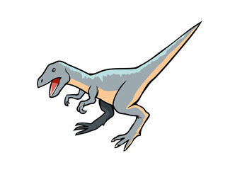 Obraz na płótnie Canvas Dinosaur delociraptor isolated. Dono picture for kids. Flat vector illustration.