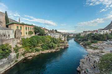 view from old bridge in Mostar 