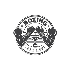 illustration of boxing, sport, vector art. 