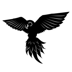 Phoenix bird silhouette vector image.
