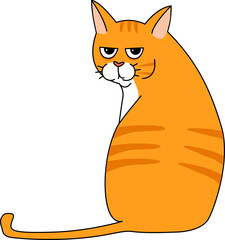 orange cat gesture pet animal cartoon clipart