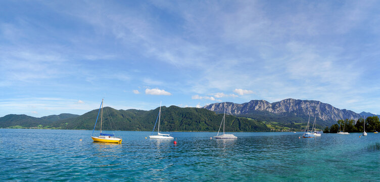Attersee in Austria's Salzkammergut is a high mountain lake