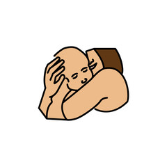 mother, family line icon on white background. Signs and symbols can be used for web, logo, mobile app, UI, UX