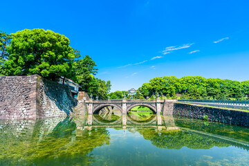 東京　皇居外苑の二重橋（正門石橋）