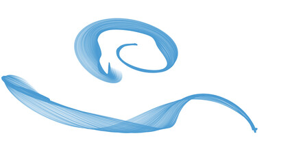 Isolated blue semi-transparent ribbon overlay