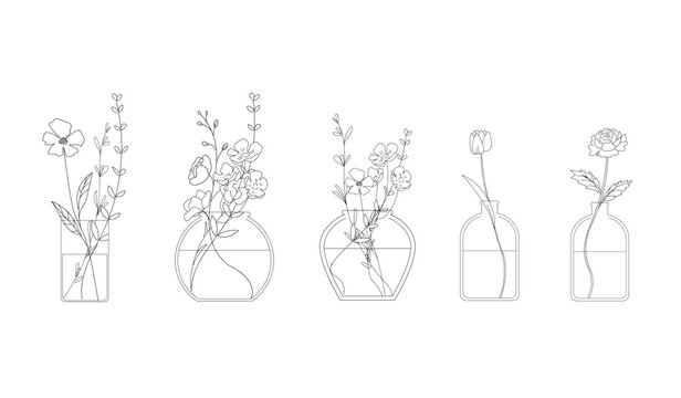 How to Draw Flowers in a Vase