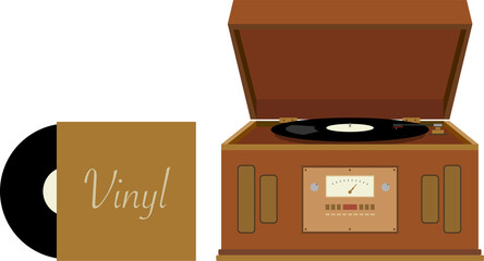 illustration of vinyl record player