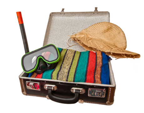 Gepackter Koffer fertig für die Reise