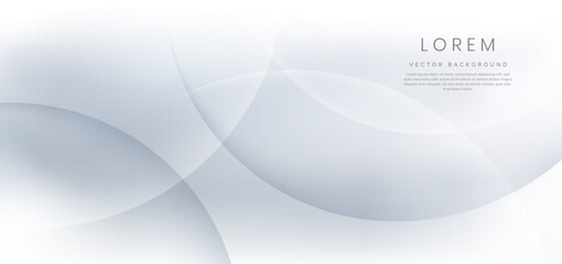Abstract elegant white and grey circles shape overlapping background.