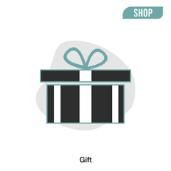 Gift box icon and vector for apps and websites. White background.