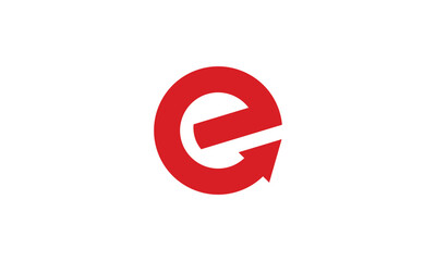 Initial E Arrow Logo, letter E with with arrow inside, Usable for Business and logistic Logos etc