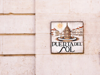 Street sign in Madrid square Plaza del Sol