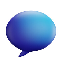 3D cartoon user interface illustration of a chat or chat bubble communication app icon on an isolated background. With studio lighting and a gradient colourful texture. 3D rendering