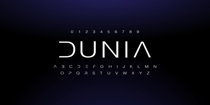 Abstract technology font and alphabet.Typography digital sci-fi concept. vector illustration

