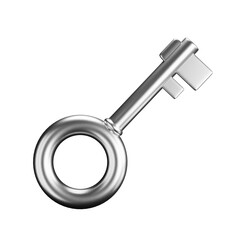 3D cartoon user interface illustration of a key or access icon on an isolated background. With studio lighting and a gradient colourful texture. 3D rendering