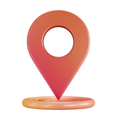 3D cartoon user interface illustration of a pin to pinpoint something on a map icon on an isolated background. With studio lighting and a gradient colourful texture. 3D rendering