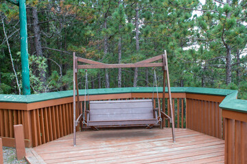 wooden bridge in the garden