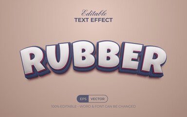 3D text effect rubber style. Editable text effect.