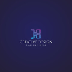 Fototapeta na wymiar Creative letter tech logo vector
