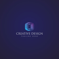  Creative letter tech logo vector