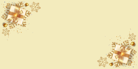 Luxury christmas background with element decoration