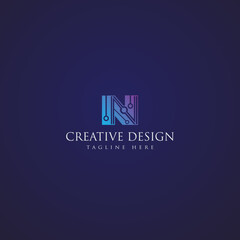 Fototapeta premium Creative letter tech logo vector