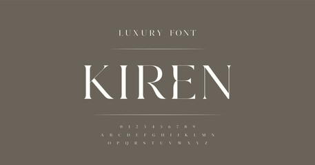 Elegant alphabet letters serif font and number.Typography Luxury fonts uppercase and numbers. vector illustration