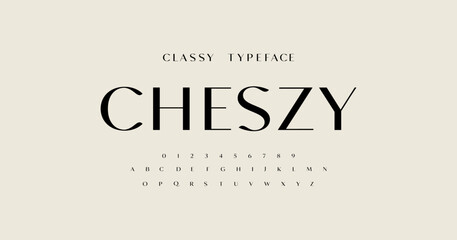 Elegant alphabet letters serif font and number.Typography Luxury fonts uppercase and numbers. vector illustration