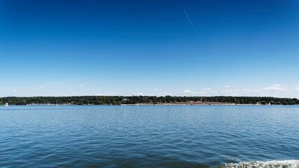 Blick vom Großen Wannsee auf das Strandbad, Berliner Bäder