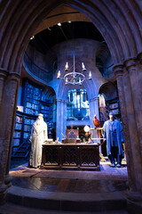 Naklejka premium Leavesden, UK - August 23, 2022: Exhibits inside the Making of Harry Potter tour at Warner Bros studio.
