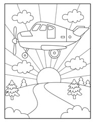 Aircraft coloring pages for kids