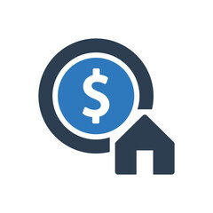 Obraz premium Real Estate Business Icon - Home Price Icon