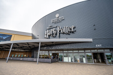 Fototapeta premium Leavesden, UK - August 23, 2022: Outside the main entrance to the Making of Harry Potter tour at Warner Bros studio.