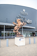 Fototapeta premium Leavesden, UK - August 23, 2022: Outside the main entrance to the Making of Harry Potter tour at Warner Bros studio.