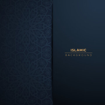 Blue Arabic elegant luxury ornamental islamic background with islamic pattern border decorative ornament Vector ilustration